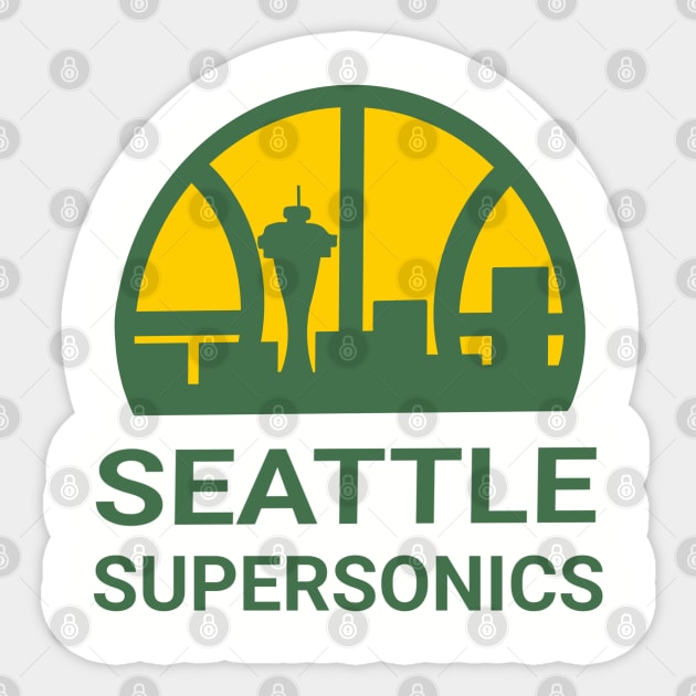 Seattle SuperSonics // Retro Sticker by Niko Neon